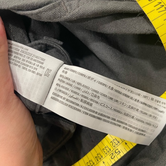 Hollister Grey Linen Blend Cargo Pants size Medium - Picture 5 of 6